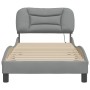 Estructura de cama con luces LED tela gris claro 90x190 cm de , Camas y somieres - Ref: Foro24-3213669, Precio: 170,16 €, Des...