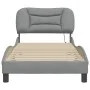 Estructura de cama con luces LED tela gris claro 90x190 cm de , Camas y somieres - Ref: Foro24-3213669, Precio: 168,18 €, Des...