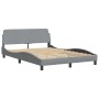 Estructura de cama con luces LED tela gris claro 140x190 cm de , Camas y somieres - Ref: Foro24-3213697, Precio: 209,91 €, De...