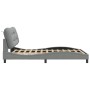 Estructura de cama con luces LED tela gris claro 140x190 cm de , Camas y somieres - Ref: Foro24-3213697, Precio: 209,91 €, De...