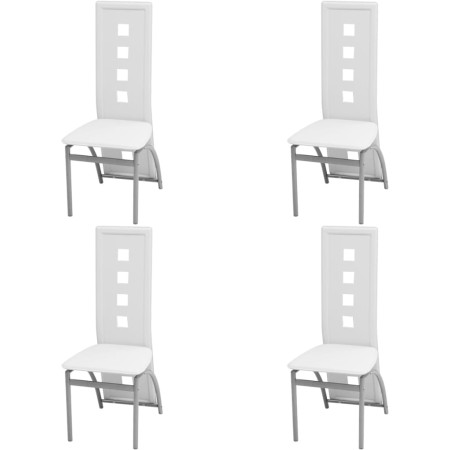 Sillas de comedor 4 unidades cuero sintético blanco en Sillas de comedor | Comprar online en Foru.es