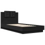 Estructura de cama con cabecero y luces LED negro 90x190 cm de , Camas y somieres - Ref: Foro24-3210060, Precio: 169,30 €, De...