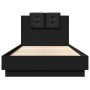 Estructura de cama con cabecero y luces LED negro 90x190 cm de , Camas y somieres - Ref: Foro24-3210060, Precio: 169,30 €, De...