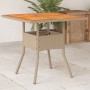 Mesa de jardín ratán sintético madera acacia beige 80x80x75 cm de , Mesas de jardín - Ref: Foro24-368133, Precio: 86,59 €, De...