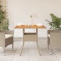 Mesa de jardín ratán sintético madera acacia beige 80x80x75 cm de , Mesas de jardín - Ref: Foro24-368133, Precio: 86,59 €, De...