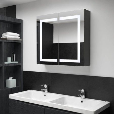 Mueble de baño con espejo LED 80x12,2x68 cm de vidaXL, Tocadores de baño - Ref: Foro24-325545, Precio: 173,01 €, Descuento: %