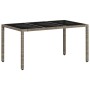 Mesa de jardín superficie de vidrio ratán PE gris 150x90x75 cm de , Mesas de jardín - Ref: Foro24-368125, Precio: 134,50 €, D...