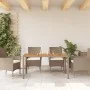 Mesa de jardín ratán PE y madera acacia beige 150x90x75 cm de , Mesas de jardín - Ref: Foro24-368127, Precio: 151,76 €, Descu...