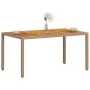Mesa de jardín ratán PE y madera acacia beige 150x90x75 cm de , Mesas de jardín - Ref: Foro24-368127, Precio: 151,76 €, Descu...