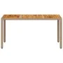 Mesa de jardín ratán PE y madera acacia beige 150x90x75 cm de , Mesas de jardín - Ref: Foro24-368127, Precio: 151,76 €, Descu...