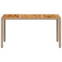 Mesa de jardín ratán PE y madera acacia beige 150x90x75 cm de , Mesas de jardín - Ref: Foro24-368127, Precio: 143,82 €, Descu...