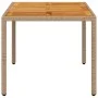 Mesa de jardín ratán PE y madera acacia beige 150x90x75 cm de , Mesas de jardín - Ref: Foro24-368127, Precio: 151,76 €, Descu...