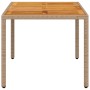Mesa de jardín ratán PE y madera acacia beige 150x90x75 cm de , Mesas de jardín - Ref: Foro24-368127, Precio: 143,82 €, Descu...