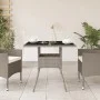 Mesa de jardín superficie de vidrio y ratán PE gris 80x80x75 cm de , Mesas de jardín - Ref: Foro24-368131, Precio: 81,34 €, D...