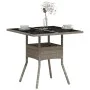 Mesa de jardín superficie de vidrio y ratán PE gris 80x80x75 cm de , Mesas de jardín - Ref: Foro24-368131, Precio: 81,34 €, D...