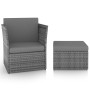 Silla de jardín con taburete ratán sintético gris antracita de vidaXL, Sillas de jardín - Ref: Foro24-48193, Precio: 152,62 €...