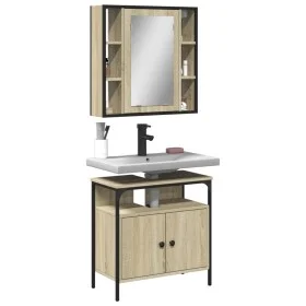 Set de muebles de baño 2 pzas madera contrachapada roble Sonoma de , Muebles de baño - Ref: Foro24-3214716, Precio: 118,50 €,...