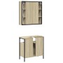 Set de muebles de baño 2 pzas madera contrachapada roble Sonoma de , Muebles de baño - Ref: Foro24-3214716, Precio: 122,91 €,...