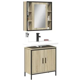 Set de muebles de baño 2 pzas madera contrachapada roble Sonoma de , Muebles de baño - Ref: Foro24-3214721, Precio: 134,12 €,...
