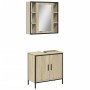Set de muebles de baño 2 pzas madera contrachapada roble Sonoma de , Muebles de baño - Ref: Foro24-3214721, Precio: 136,86 €,...