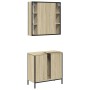 Set de muebles de baño 2 pzas madera contrachapada roble Sonoma de , Muebles de baño - Ref: Foro24-3214721, Precio: 136,86 €,...