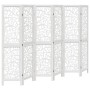 Biombo separador de 6 paneles madera maciza Paulownia blanco de , Divisores de ambientes - Ref: Foro24-358745, Precio: 163,35...