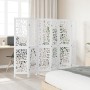 Biombo separador de 6 paneles madera maciza Paulownia blanco de , Divisores de ambientes - Ref: Foro24-358745, Precio: 163,35...