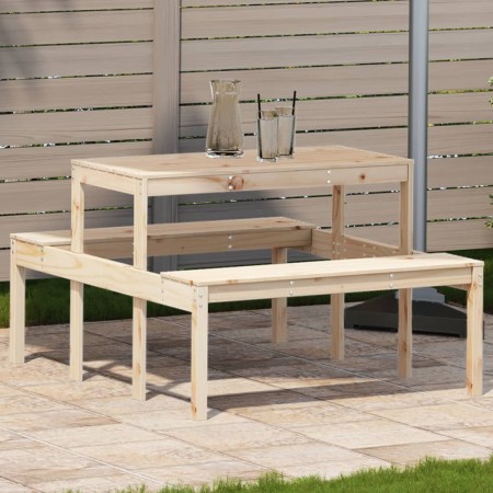 Mesa de picnic madera maciza de pino 110x134x75 cm de , Mesas de jardín - Ref: Foro24-832557, Precio: 116,73 €, Descuento: %