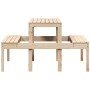 Mesa de picnic madera maciza de pino 110x134x75 cm de , Mesas de jardín - Ref: Foro24-832557, Precio: 116,73 €, Descuento: %