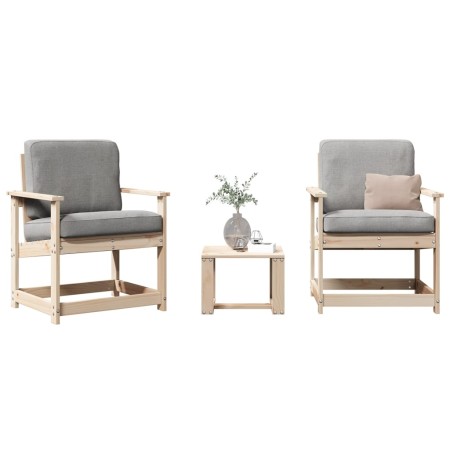 Juego de muebles de jardín 3 piezas madera maciza de pino de , Sillas de jardín - Ref: Foro24-832630, Precio: 97,68 €, Descue...