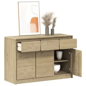 Aparador SAUDA madera maciza pino color roble 114x43x75,5 cm de , Aparadores - Ref: Foro24-377601, Precio: 175,90 €, Descuent...