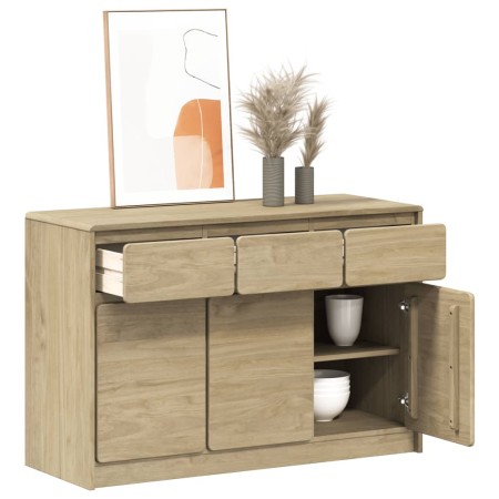 Aparador SAUDA madera maciza pino color roble 114x43x75,5 cm de , Aparadores - Ref: Foro24-377601, Precio: 178,68 €, Descuent...