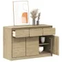 Aparador SAUDA madera maciza pino color roble 114x43x75,5 cm de , Aparadores - Ref: Foro24-377601, Precio: 175,90 €, Descuent...