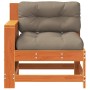 Sofá jardín con reposabrazos y cojín madera pino marrón cera de , Sofás de exterior - Ref: Foro24-844922, Precio: 97,04 €, De...