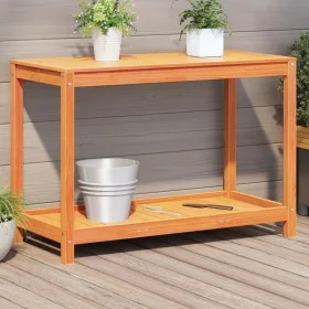 Mesa de plantación y estante madera maciza marrón 108x50x75 cm de , Soportes para macetas - Ref: Foro24-844632, Precio: 73,82...