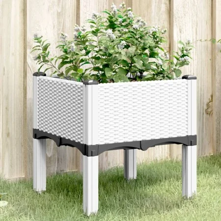 Jardinera con patas PP blanco 40x40x42 cm de , Maceteros y jardineras - Ref: Foro24-367889, Precio: 36,07 €, Descuento: %