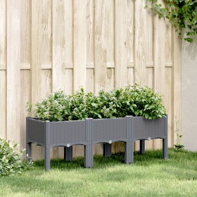 Jardinera con patas PP gris 120x40x42 cm de , Maceteros y jardineras - Ref: Foro24-367896, Precio: 83,50 €, Descuento: %