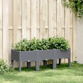 Jardinera con patas PP gris 120x40x42 cm de , Maceteros y jardineras - Ref: Foro24-367896, Precio: 75,21 €, Descuento: %