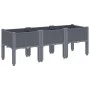 Jardinera con patas PP gris 120x40x42 cm de , Maceteros y jardineras - Ref: Foro24-367896, Precio: 75,21 €, Descuento: %