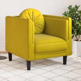 Armchair with yellow velvet cushion by , Sofas - Ref: Foro24-372628, Price: 156,67 €, Discount: %