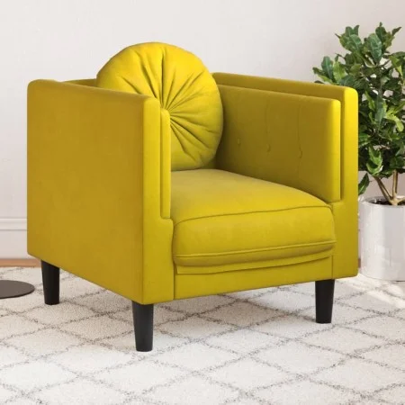 Armchair with yellow velvet cushion by , Sofas - Ref: Foro24-372628, Price: 156,67 €, Discount: %