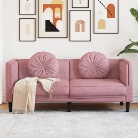 Sofá con cojines 2 plazas terciopelo rosa de , Sofás - Ref: Foro24-372635, Precio: 237,57 €, Descuento: %