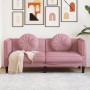 Sofá con cojines 2 plazas terciopelo rosa de , Sofás - Ref: Foro24-372635, Precio: 241,30 €, Descuento: %