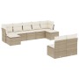 Set de sofás de jardín 9 pzas con cojines ratán sintético beige en Conjuntos de jardín | Comprar online en Foru.es