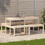 Mesa de pícnic madera maciza de pino 160x134x75 cm de , Mesas de jardín - Ref: Foro24-832562, Precio: 155,23 €, Descuento: %