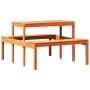 Mesa de pícnic madera maciza de pino marrón cera 110x134x75 cm de , Mesas de jardín - Ref: Foro24-844647, Precio: 102,93 €, D...
