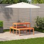 Mesa de pícnic madera maciza de pino marrón cera 110x134x75 cm de , Mesas de jardín - Ref: Foro24-844647, Precio: 102,93 €, D...