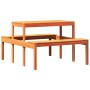 Mesa de pícnic madera maciza de pino marrón cera 110x134x75 cm de , Mesas de jardín - Ref: Foro24-844647, Precio: 102,93 €, D...