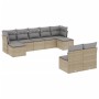 Set de sofás de jardín 9 pzas con cojines ratán sintético beige en Conjuntos de jardín | Comprar online en Foru.es