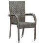 Sillas de jardín apilables 2 unidades ratán sintético gris de vidaXL, Sillas de jardín - Ref: Foro24-46464, Precio: 106,82 €,...